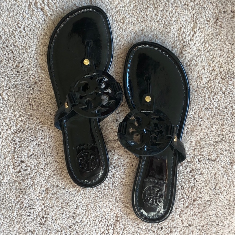 Tory Burch Miller Black Patent Sandal
